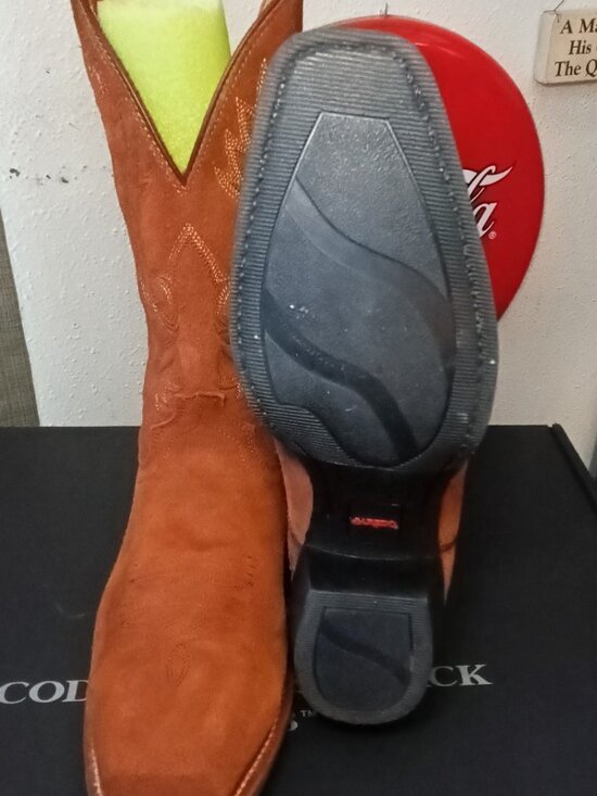 Tan Laredo Roughout Cowboy Boots, Square Toe, Size 13D main image 4